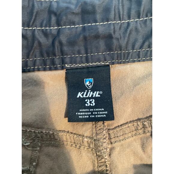 Kuhl Shorts Adult 33 Brown Outdoor Hike Climb Camp Pockets Logo Mens - Picture 7 of 12